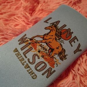 Lainey Wilson Whirlwind Blue Horse Beer Coozie